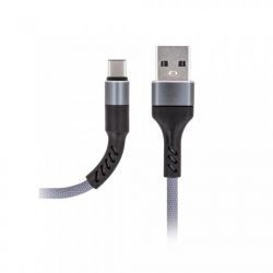 KABEL USB C FAST CHARGE 1M 2A SZARY