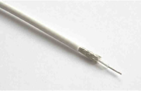 Coax RF cable, 75 Ω (75R), white, Staku stranded wire, silver-plated