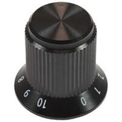 Pokrętło potencjometru oś: 1/4cal średnica: 10 → 35mm Zacisk śrubowy Czarny Vishay