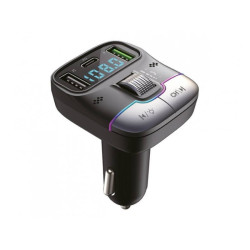 Transmiter FM LTC TR302 2xUSB Bluetooth 5.3 Podświetlenie RGB, USB-C