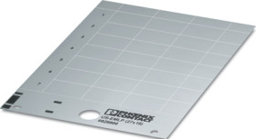 PVC device marker, (L x W) 17.6 x 27 mm, silver, carrier card with 21 pcs, 0828896