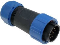 SPP2110-12WW Wtyk 12 pin na kabel (7-12mm) okrągły, zakręcany, wodoodporny - gwint wewnętrzny, 400V, 5A