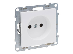 SUNO Gniazdo pojedyncze bez uziemienia zaciski śrubowe biały 721133 LEGRAND