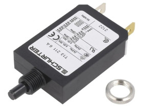 T13-211-6 Wyłącznik nadprądowy Iznam: 6A Uznam: 240VAC 28VDC SPST Bieguny: 1