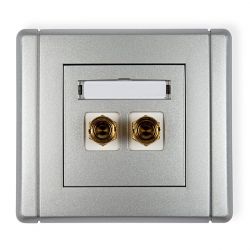 Gniazdo głośnikowe poj. (typu banan - czerwony i czarny, pozłacany, 4 mm2, do lutowania od strony puszki)