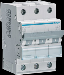 MCN332 Circuit breaker, 3-pole, 6 kA, C characteristic, 32 A, 3 modules