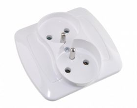 GNIAZDO PT 2*2P+Z BIALE IP20