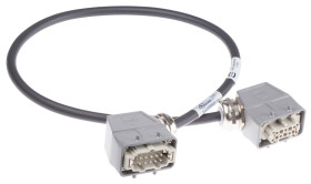 Wzmocnione złącze zasilania 10-pinowe HARTING 7A 600 V Żeńskie do męskiego