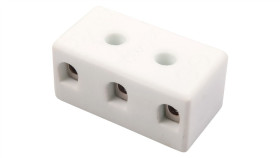 Złączka Gwintowa Porcelanowa 4Mm 3-Tory Biała Z 2 Otworami Montażowymi...