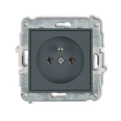 MINI Mechanizm gniazda pojedynczego z uziemieniem 2P+Z (bez przesłon torów prądowych) grafitowy mat 28MGP-1z