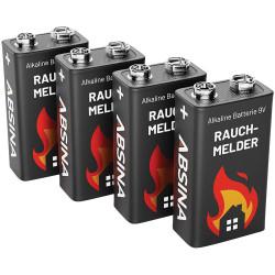 Absina 401005-4 9V Battery Pack 4pieces Durable, Temp-Resistant 9V Power
