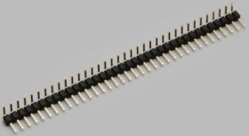 Pin header, 20 pole, pitch 2.54 mm, angled, black, 10120528