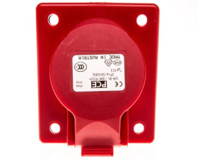 Gniazdo tablicowe 16A 3P 400V /80x97/ czerwone IP44 413-9