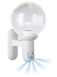 Oprawa elewacyjna z czujnikiem ruchu i zmierzchu Steinel L 560 S PIR max. 60W E27 IP44 IK03 230V biała / szkło ST634315