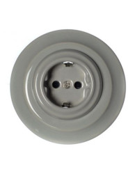 CERAMICZNE GNIAZDO SCHUKO PODTYNKOWE SZARE Z RAMKĄ 2GP03SGBR