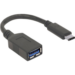 Manhattan 355285 Cable USB 3.2 Gen1 Type-C to A 0.15m Black Duplex Use