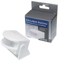 Czujnik ruchu z sygn. OR-MA-712 i alarmem. Sygnalizator wejścia. ORNO