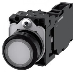 Przycisk podświetlany, 22 mm, okrągły, plastikowy, przezroczysty, płaski, z zestykiem chwilowym, z uchwytem, ​​ ​​1 NO+1 NC