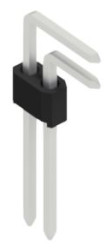 Pin header, 2 pole, pitch 1.27 mm, angled, black, SLVW4KA0602Z