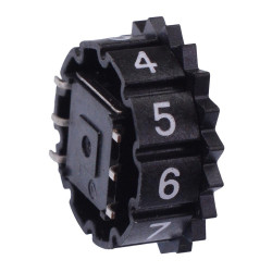 DH101ALSMT001 APEM Left Hand 1-10 PCB Thumbwheel Switch Crown