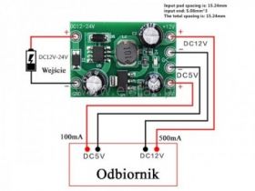 Przetwornica STEP DOWN z 12/24V; 5V + 12V