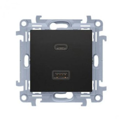 Simon 10 Ładowarka USB C+A (moduł), 30 W, 230V czarny CEC2CAQ.01/49