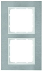 Berker B.7 Ramka podwójna pionowa stal szlachetna/biały 10123609