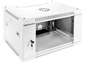 Szafa wisząca RACK 19 4U 450mm drzwi szklane biała NEKU TS BOX