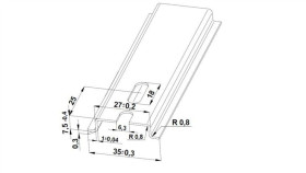 Szyna Ts 35X7,5 Ocynk (Perforowana 6,3X18mm) - 1000 Mm (Za Szt.)