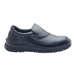 Shoe Black Slip-On Microfibre Upper Stee