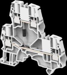 Component terminal, spring-clamp connection, 0.2-4.0 mm², 4 pole, 29 A, gray, 1SNK505214R0000