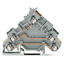 WAGO 280-583 5mm 3-conductor Actuator Terminal Block Grey AWG 28-14