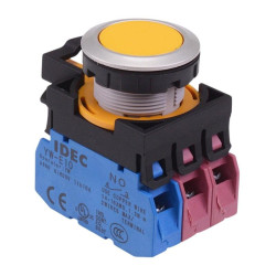 CW4B-M1E12Y Yellow Metallic Momentary Push Button Switch 1NO-2NC IP65 IDEC