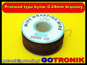 Przewód typu kynar 0.24mm brązowy 1m
