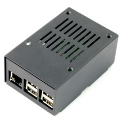 Obudowa do HiFiBerry Digi+ i Raspberry Pi Model 3B+/3B/2B stalowa czarna IV