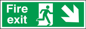 Znak wyjścia, Tworzywo sztuczne, Zielony/biały, Fire Exit, Angielski, Opis: WYJŚCIE POŻAROWE