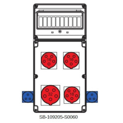 Rozdzielnica 1x5x32A 3x5x16A 2x3x16A INA=32A IP54 SB-109205-S0060-54