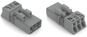 Plug, 3 pole, push-in, 1.5 mm², gray, 890-253/060-000