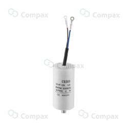 Kondensator silnikowy, 8uF, 450 V AC, 5%, 35x65mm, -25 +75°C, przewody, śruba montażowa M8, SR...