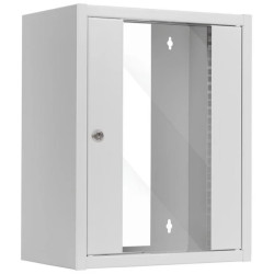 Szafa wisząca RACK 10 9U 300mm drzwi szklane szara NETRACK S-Line