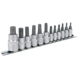 Sealey AK6213 Trx-star Socket Bit Set 12pc 1/4&quot;, 3/8&quot; and 1/2&quot;sq Drive