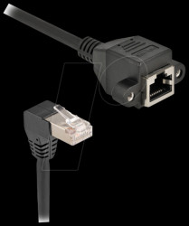 80310 Patch cable extension, Cat.6a, S/FTP, 90° angled, 0.5 m