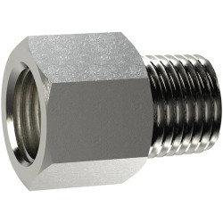 Extension piece, L 28.5 mm, 25 bar, brass, nickel-plated, for pipe systems, 111514