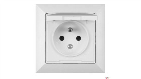 Gniazdo Podtynkowe Z/U Ip44 P/T Pola Białe, 33030