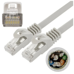 Patchcord FTP kat.5e kabel sieciowy LAN 2x RJ45 linka szary 2m NEKU