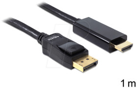 82586 Cable DP plug &gt; HDMI A plug, 1 m, black