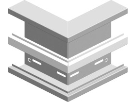 Kolanko zewnętrzne KZKSd215H100 dwutorowe grubość blachy 1,0mm 910321 BAKS