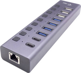 Hub USB 2.0 i 3.0 i-tec I-TEC USB 3.0/USB-C 9Port HUB + GLAN szary