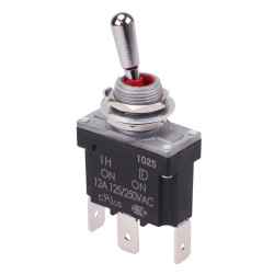 On-On Sealed 12mm Toggle Switch SPDT 12A IP68