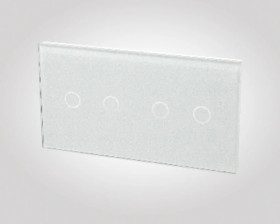 TouchMe Duży panel szklany, 2 x łącznik podwójny, biały TM702702W